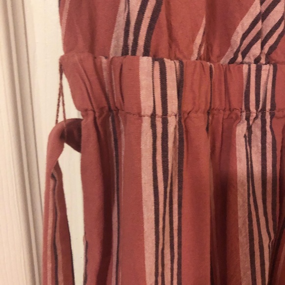 Striped Light Pink Dress w/ Ruffled Bottom - Picture 4 of 6